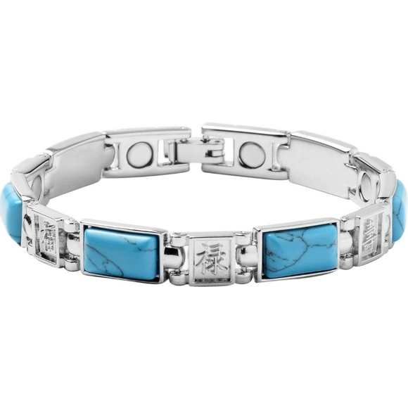 NWT Magnetic by Design Blue Howlite Chinese Blessings Bracelet - Picture 7 of 8